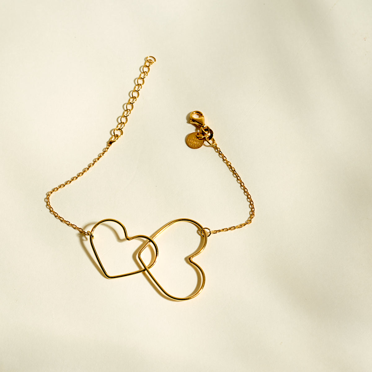 Bracelet Coeur Perle entrelacé plaqué or