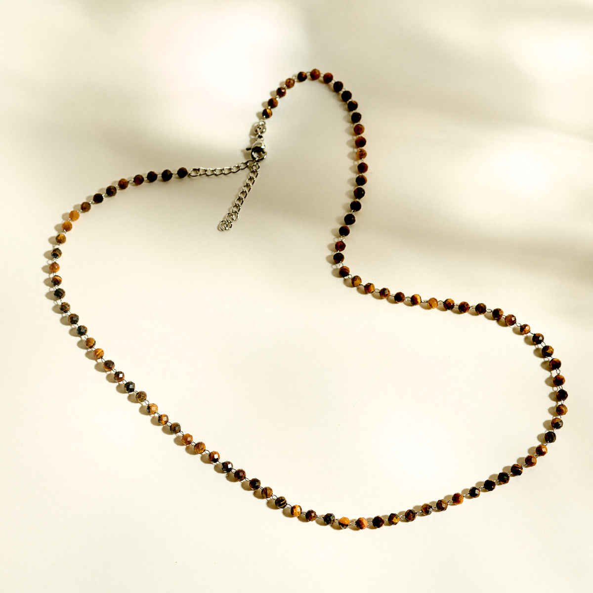 Collier pierre oeil de tigre homme