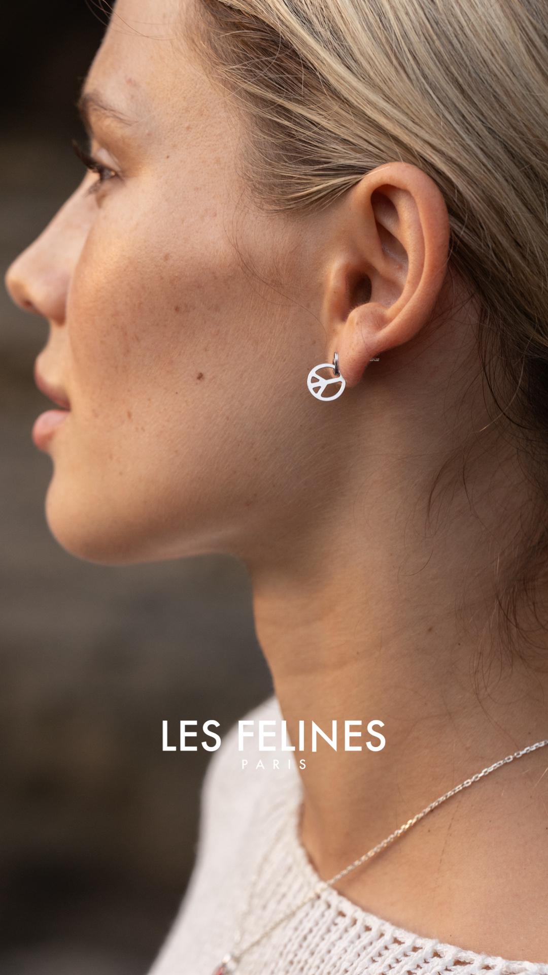 Boucles d'oreilles Peace and Love argent