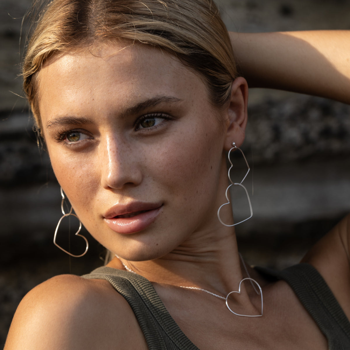 Boucles d’oreilles Coeur "Perle Entrelacé" argent