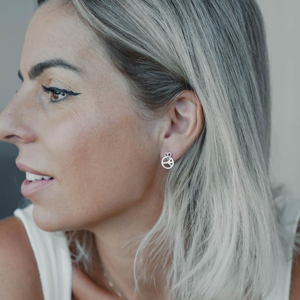 Boucles d'oreilles Peace and Love argent