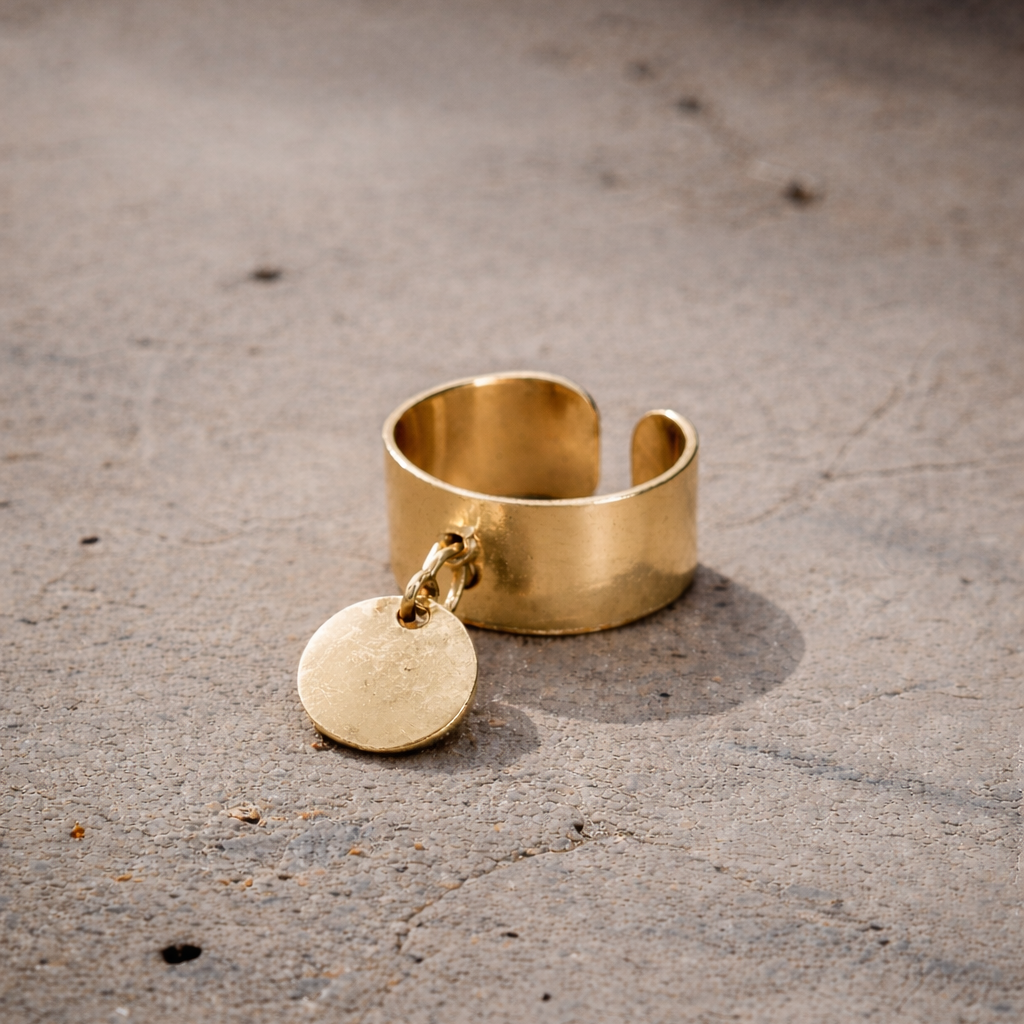 Bague golden ring plaqué or