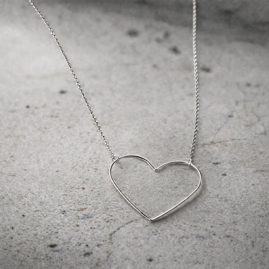 Collier Coeur "Perle" Argent