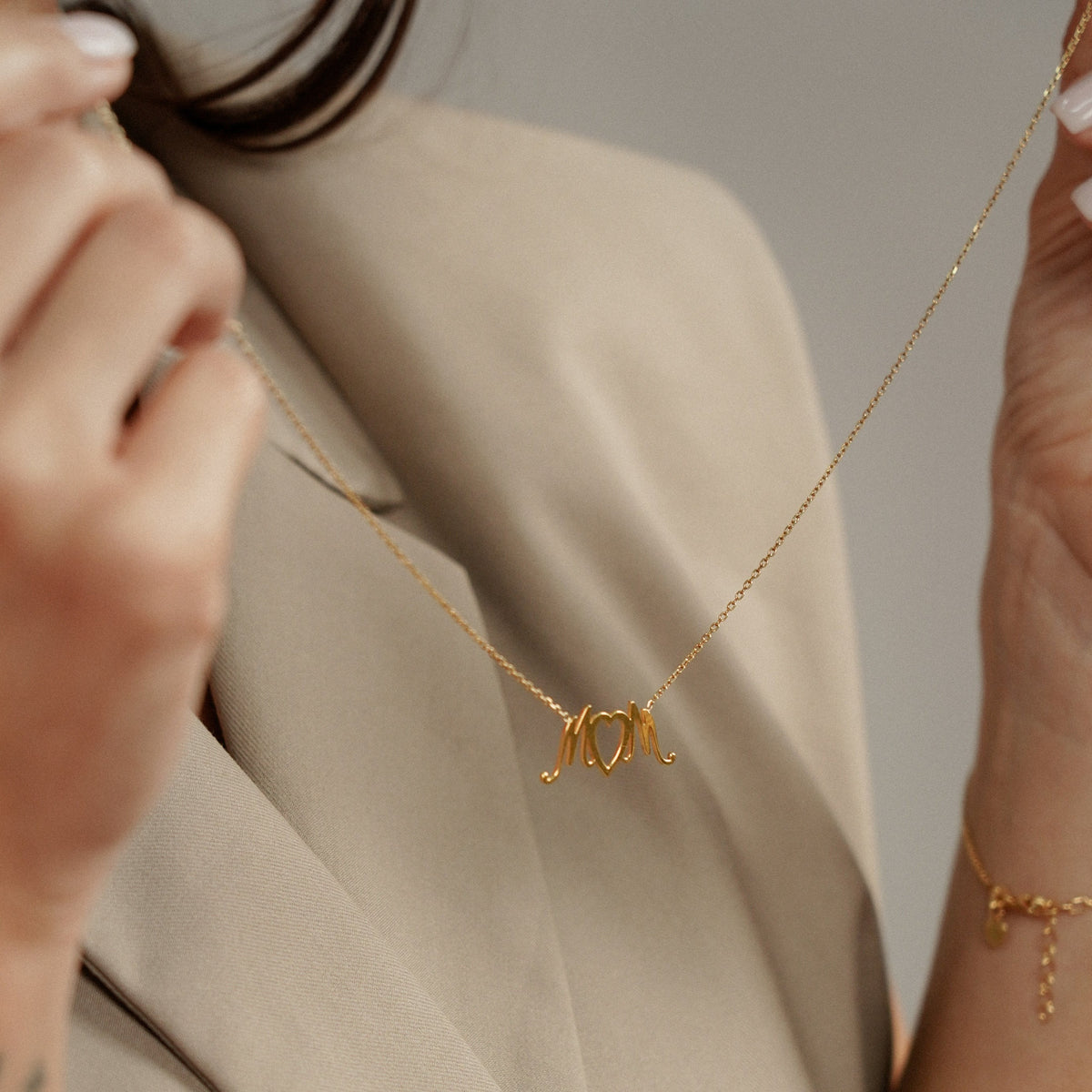 Collier "Mum" plaqué Or