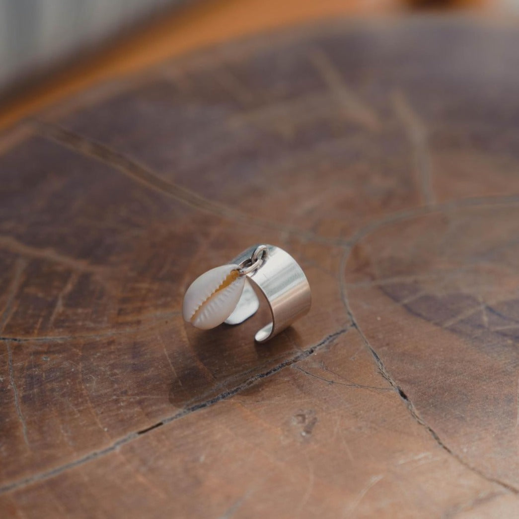 Bague Silver ring cauri argent