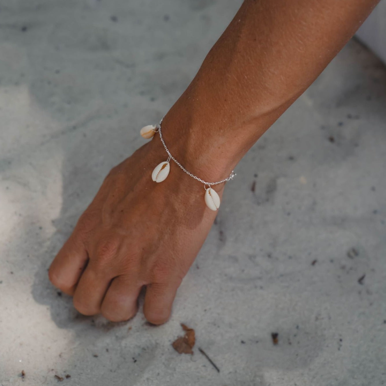 Bracelet 5 cauris argent