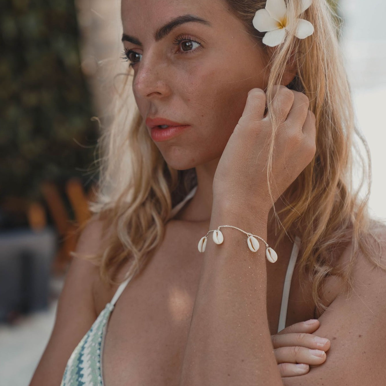Bracelet 5 cauris argent