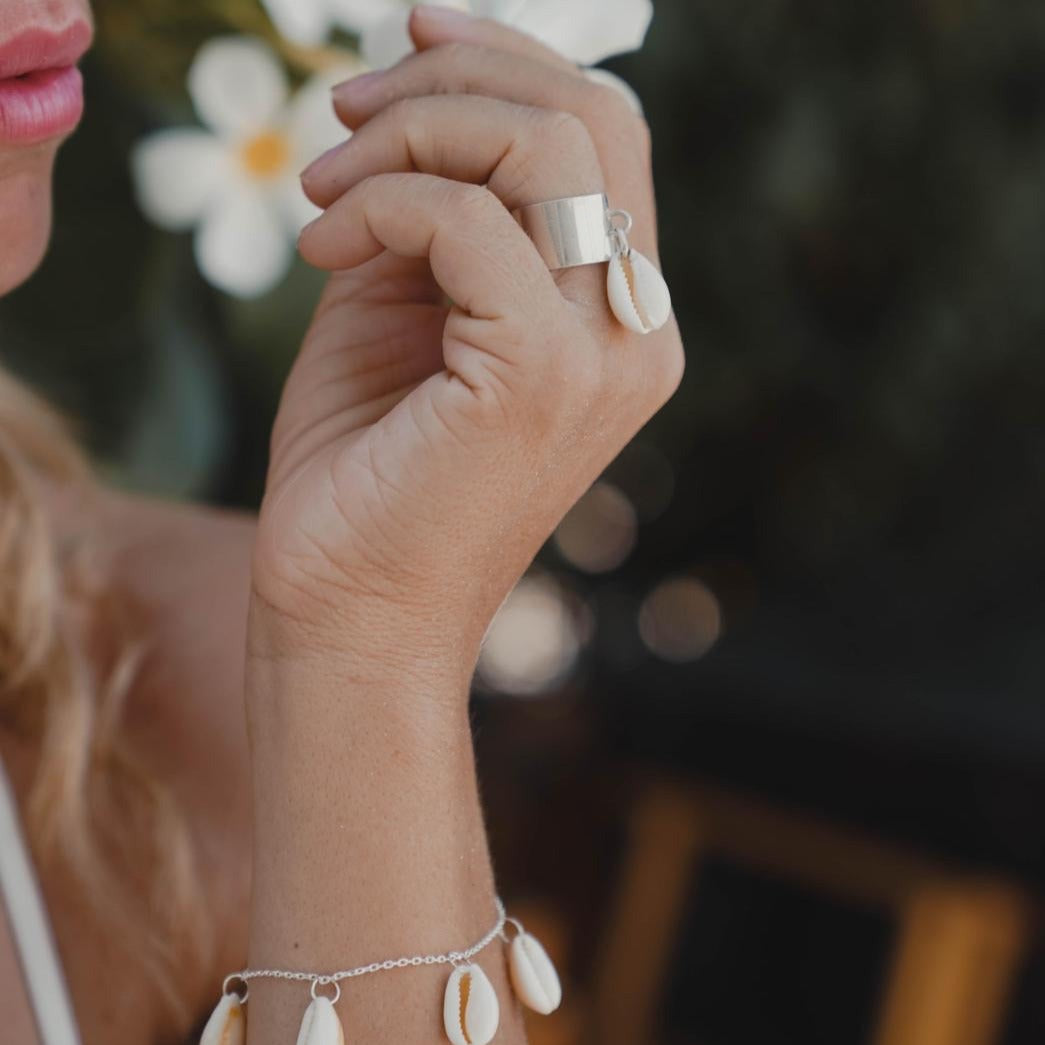 Bague Silver ring cauri argent