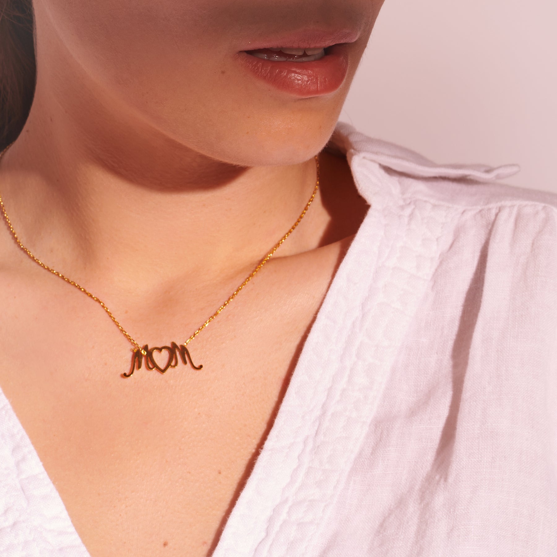 Collier "Mum" plaqué Or