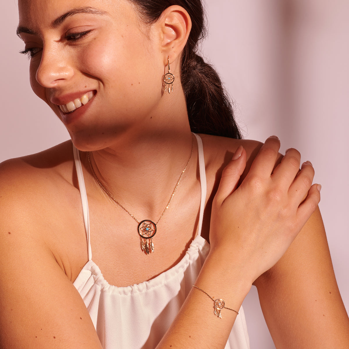 Bracelet Attrape-rêve plaqué or