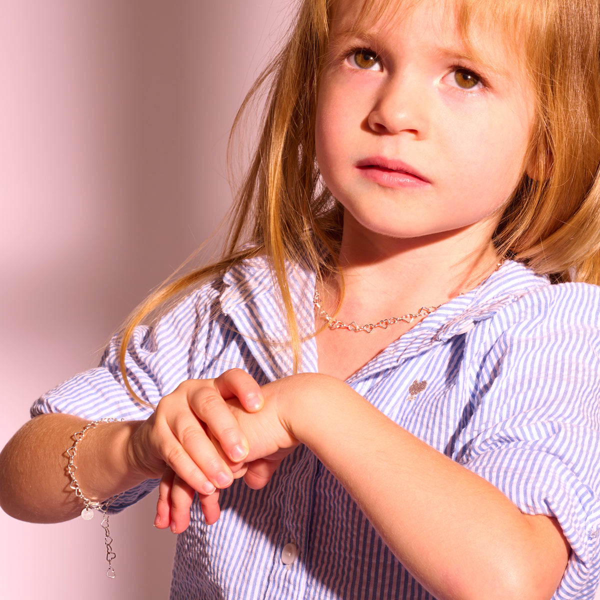 Collier Fille Cascade d'amour argent