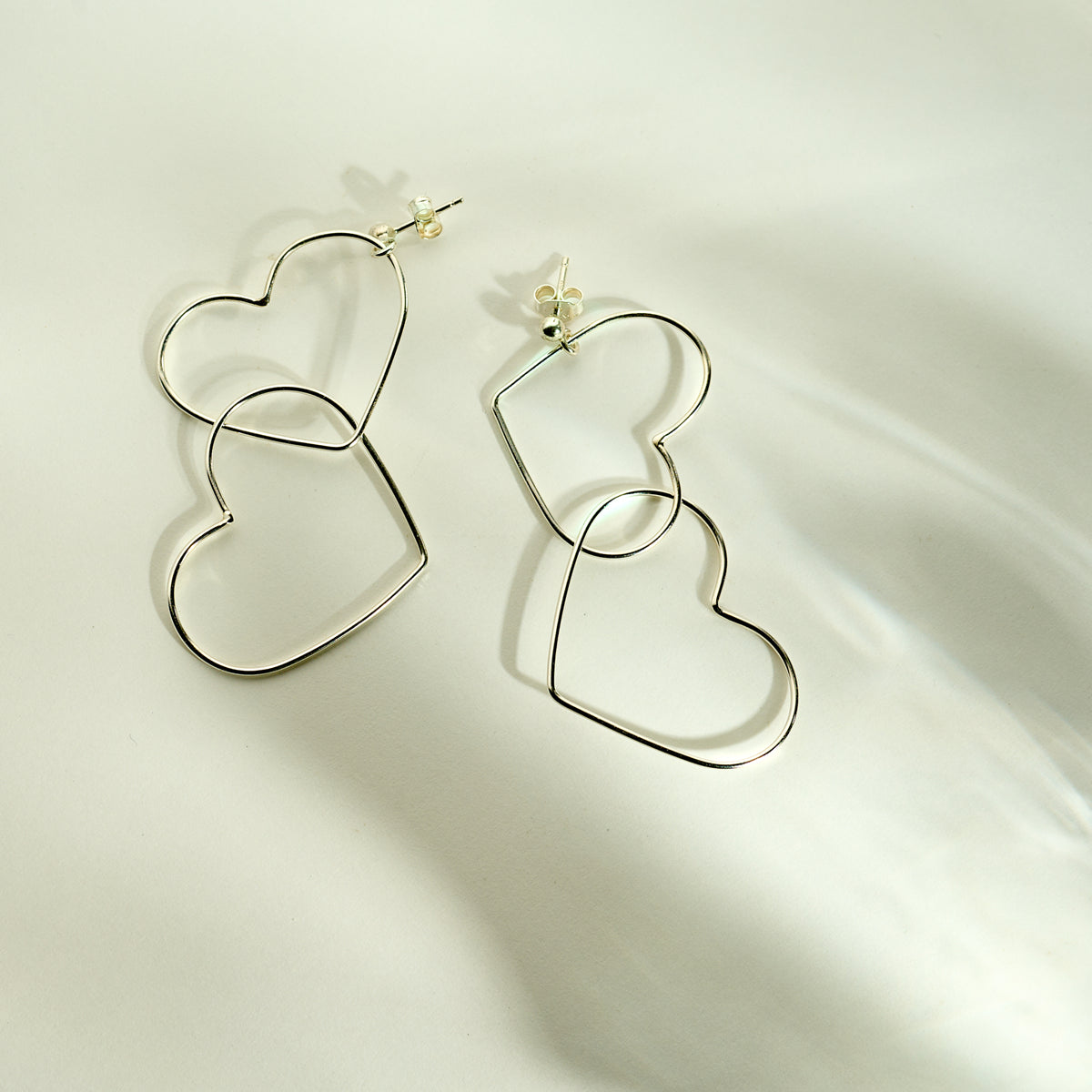 Boucles d’oreilles Coeur "Perle Entrelacé" argent