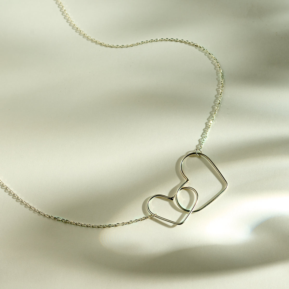 Collier Coeur Fille "Perle Entrelacé" Argent
