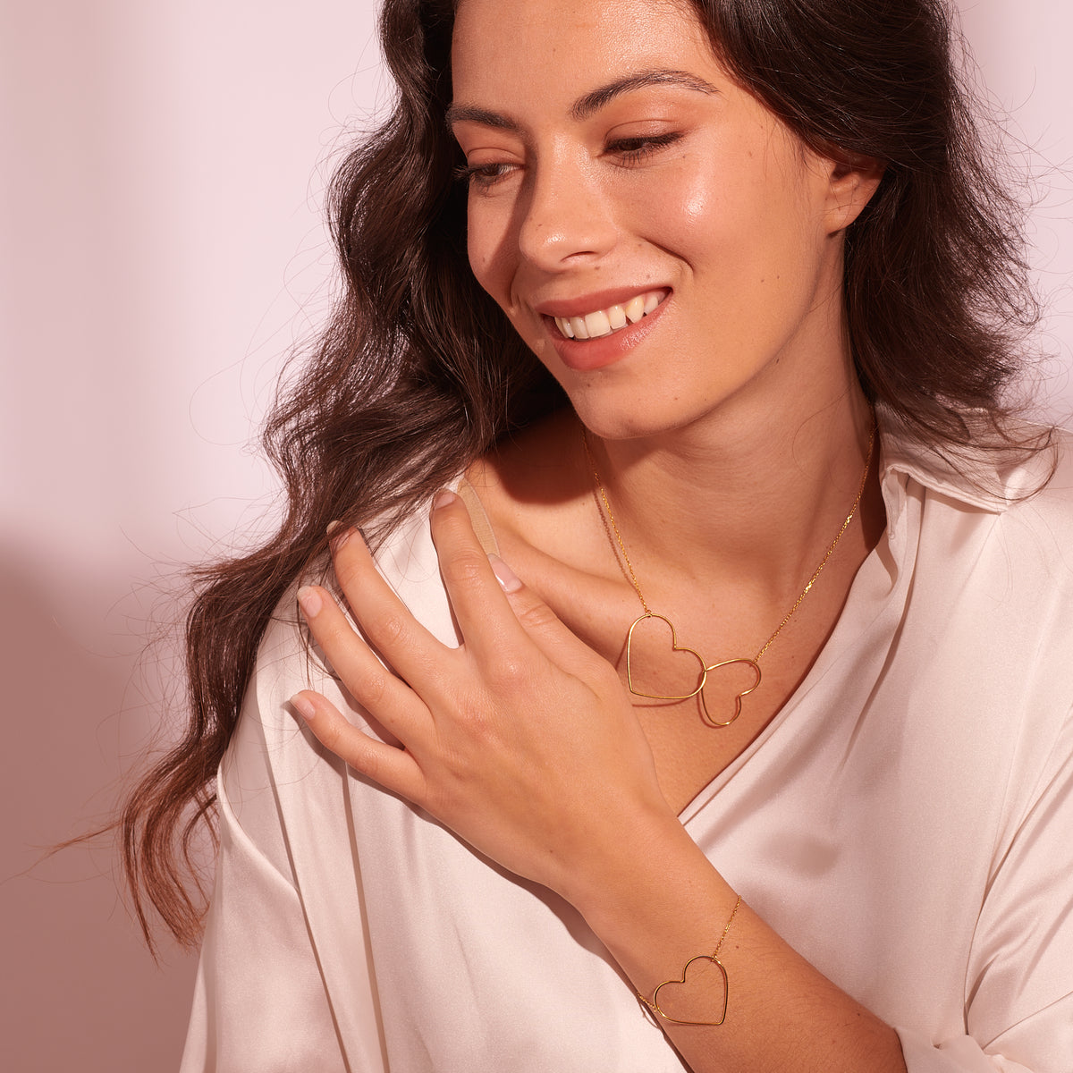 Bracelet Coeur "Amore" plaqué Or - LES FÉLINES PARIS