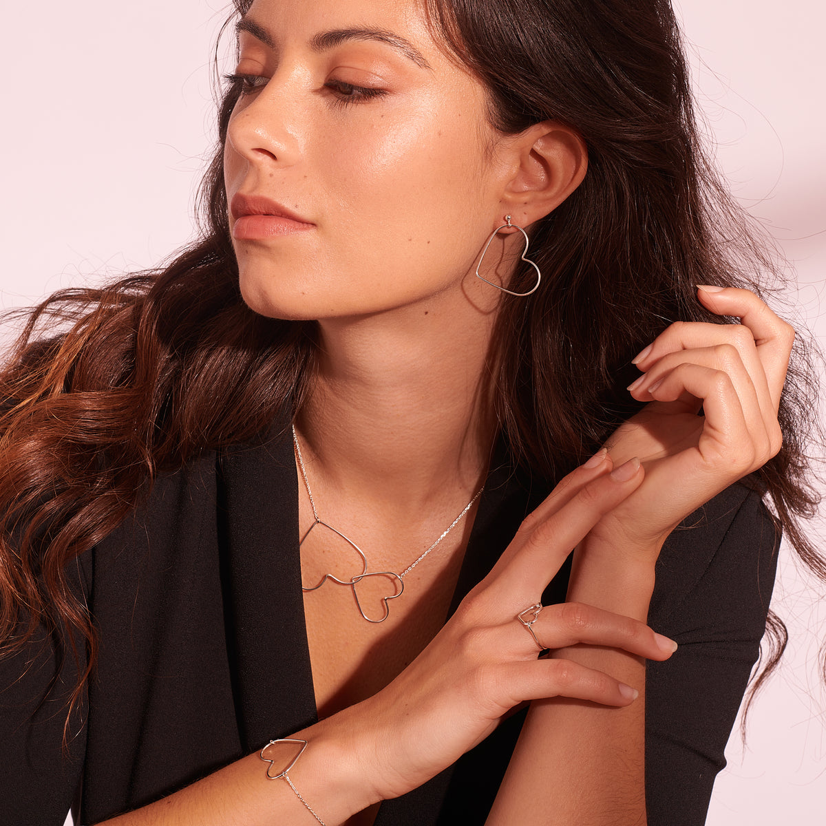 Boucles d'oreilles Coeur "Perle" Argent - LES FÉLINES PARIS