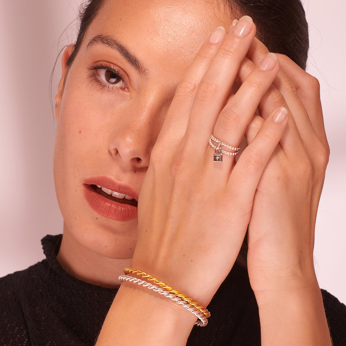 Bague Cadenas en argent - LES FÉLINES PARIS