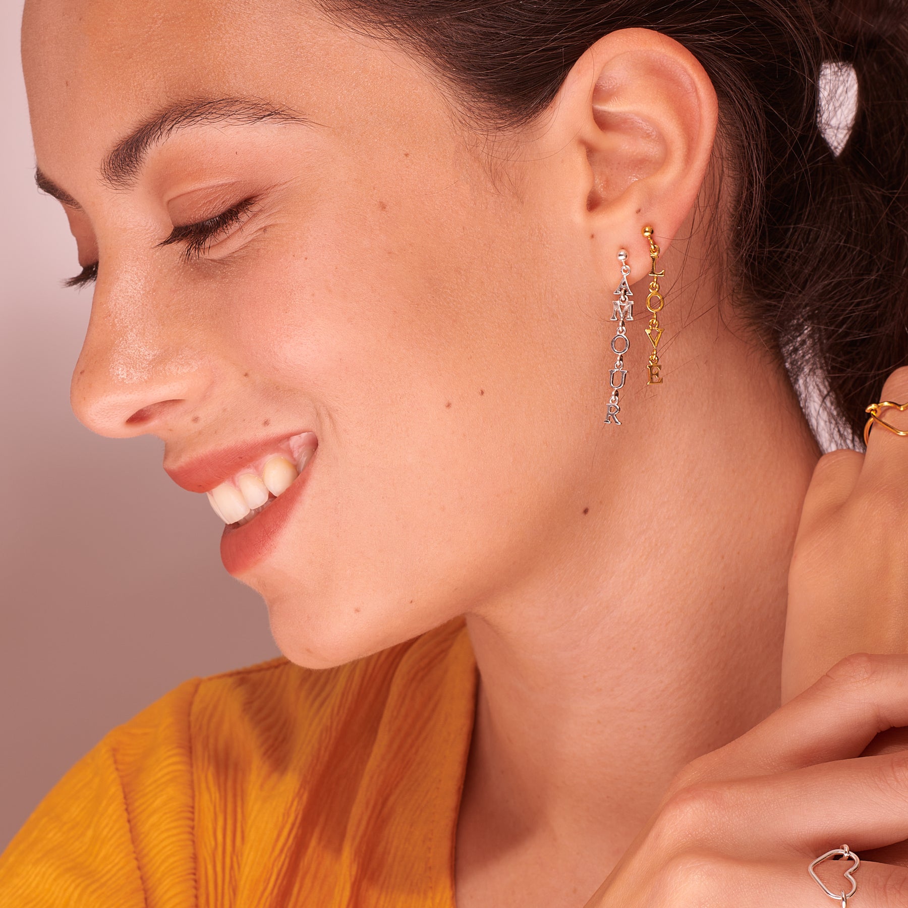 Boucles d'oreilles "Love" plaqué or - LES FÉLINES PARIS