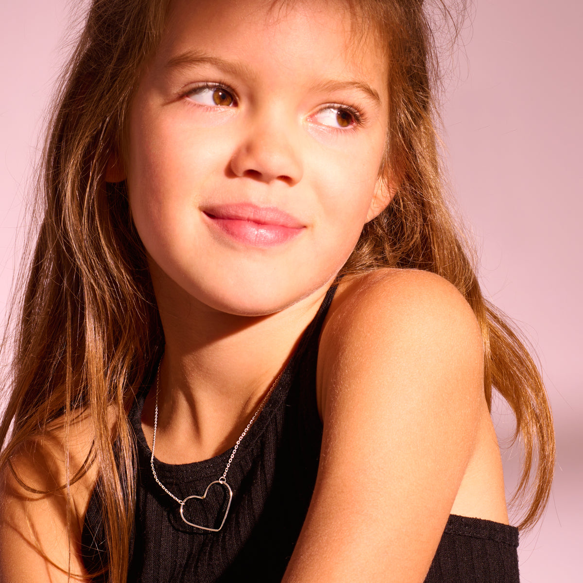 Collier Coeur Fille "Perle" Argent