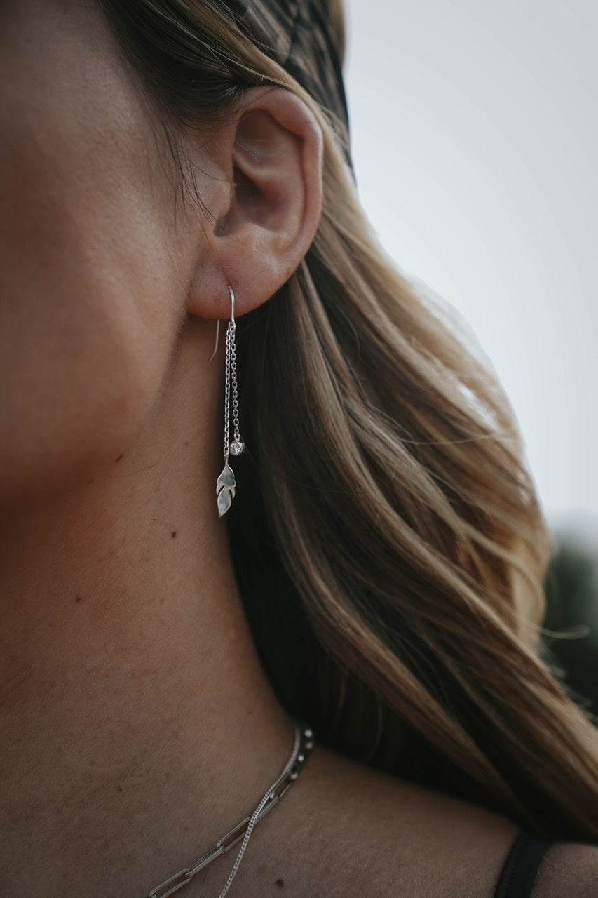 Boucles d’Oreilles 'Plume' en argent - LES FÉLINES PARIS