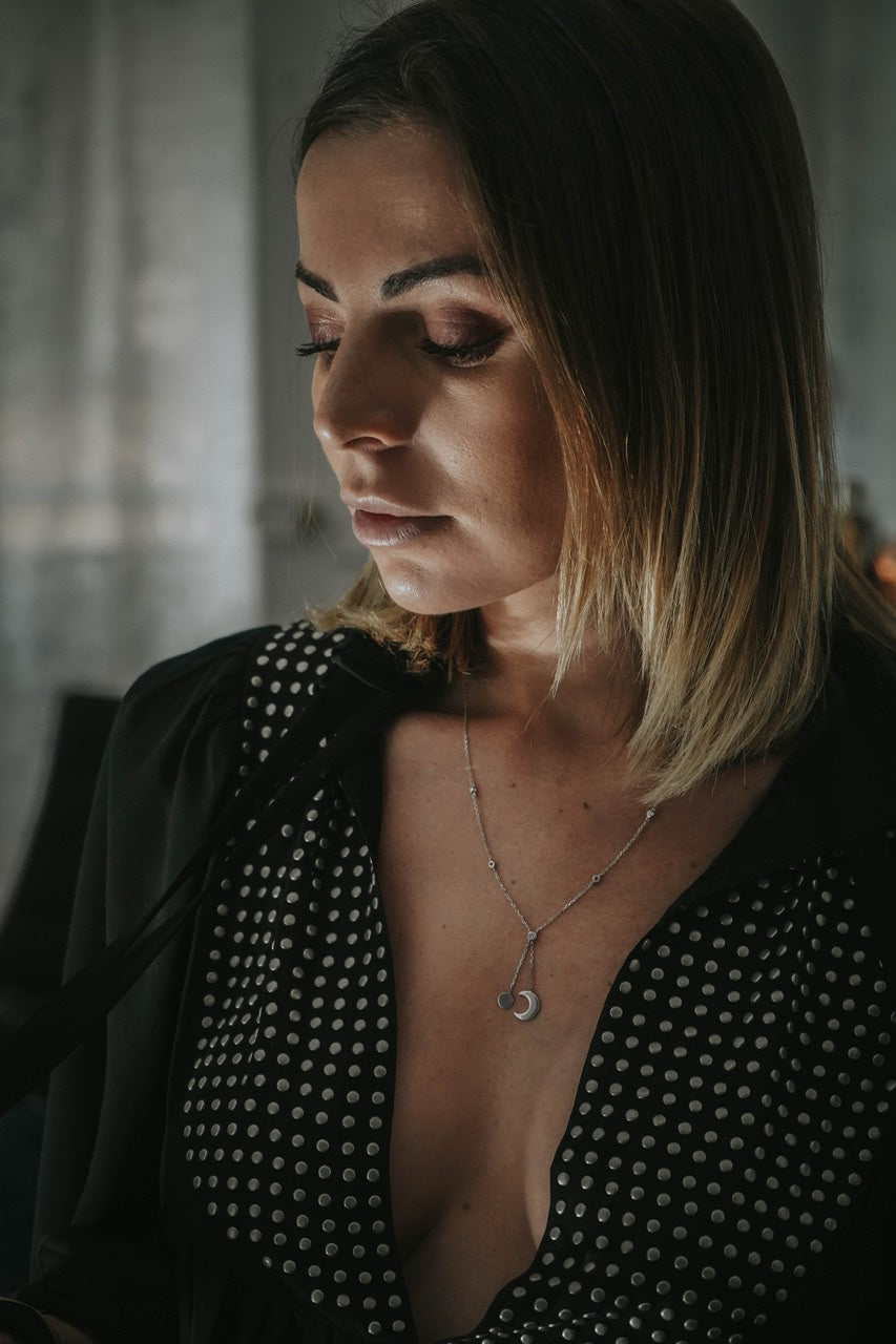 Collier "Eclipse"en argent Rhodié - LES FÉLINES PARIS