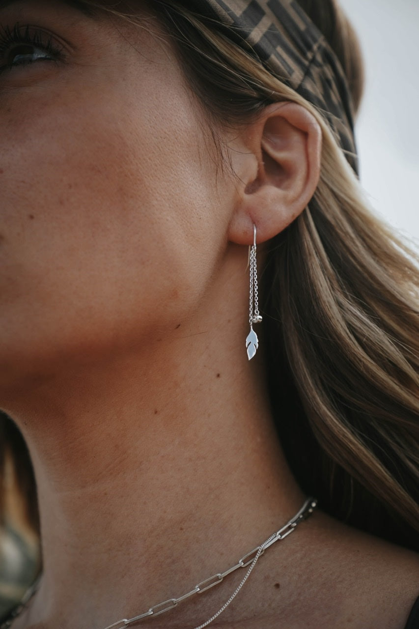 Boucles d’Oreilles 'Plume' en argent - LES FÉLINES PARIS