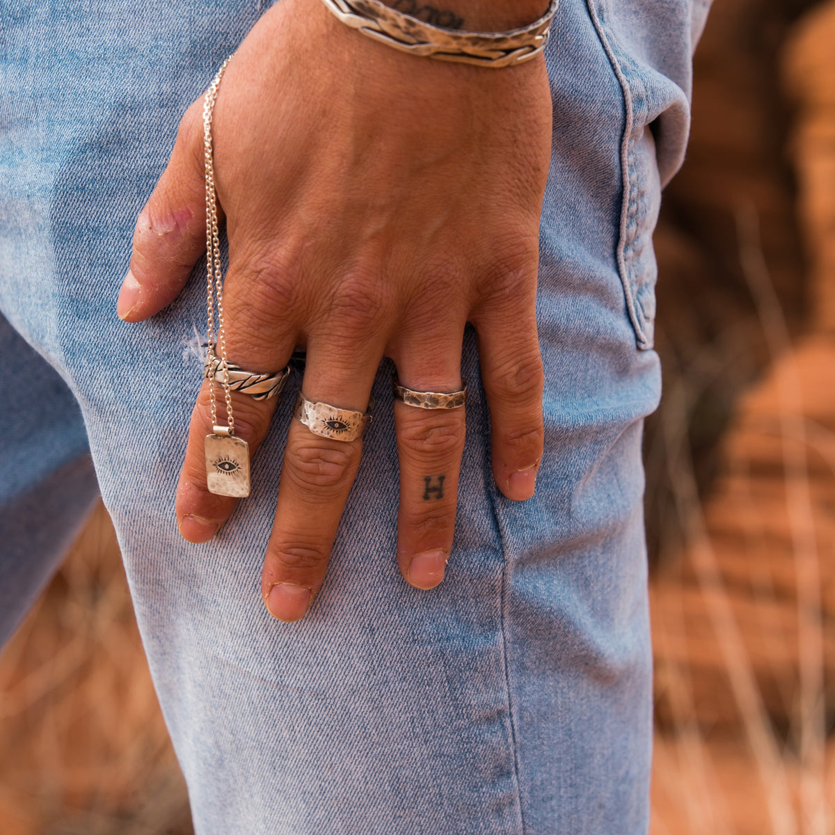 Bague Eye homme argent