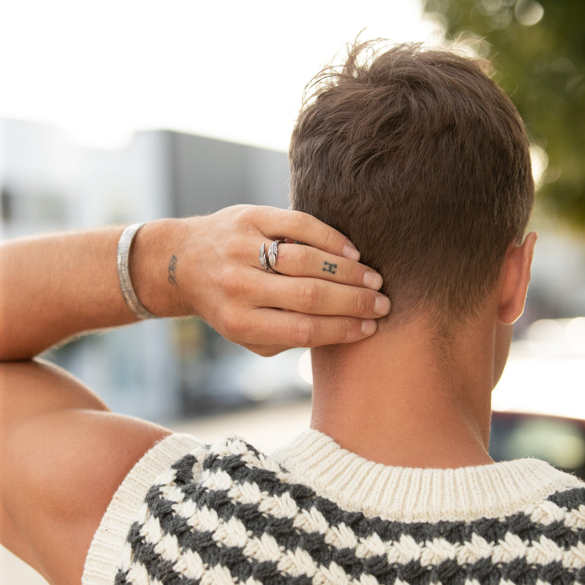 Bague "Plume Entrelacé" argent