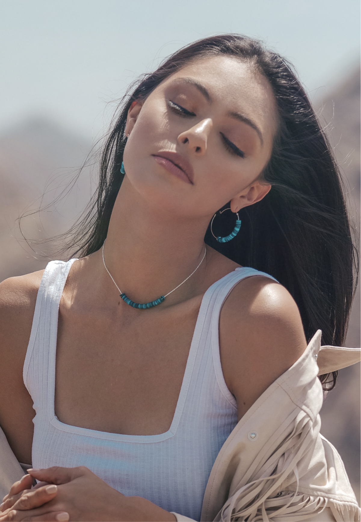 Boucles d’Oreilles Créoles Bleu argent - LES FÉLINES PARIS