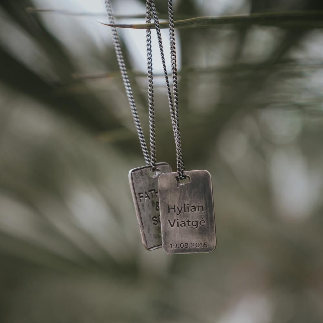 Collier "Father & Son" en argent - LES FÉLINES PARIS