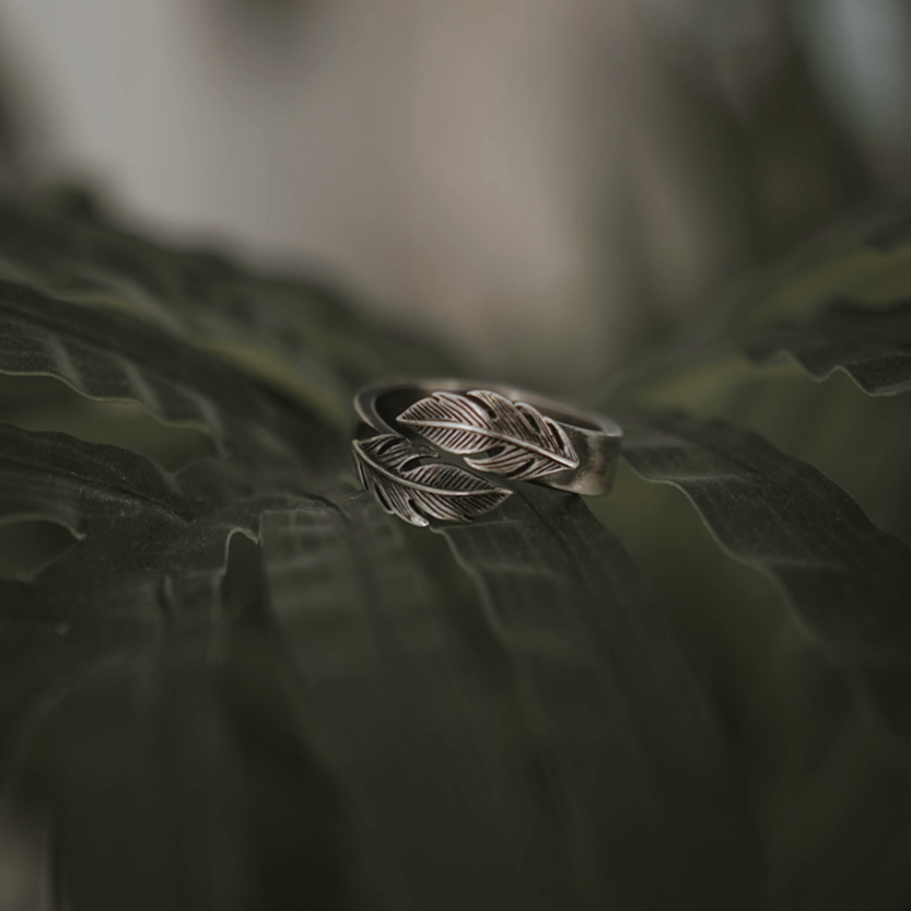 Bague "Plume Entrelacé" argent - LES FÉLINES PARIS