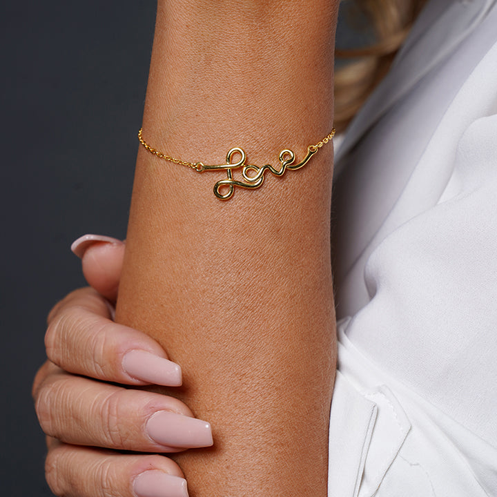 Bracelet Love plaque or