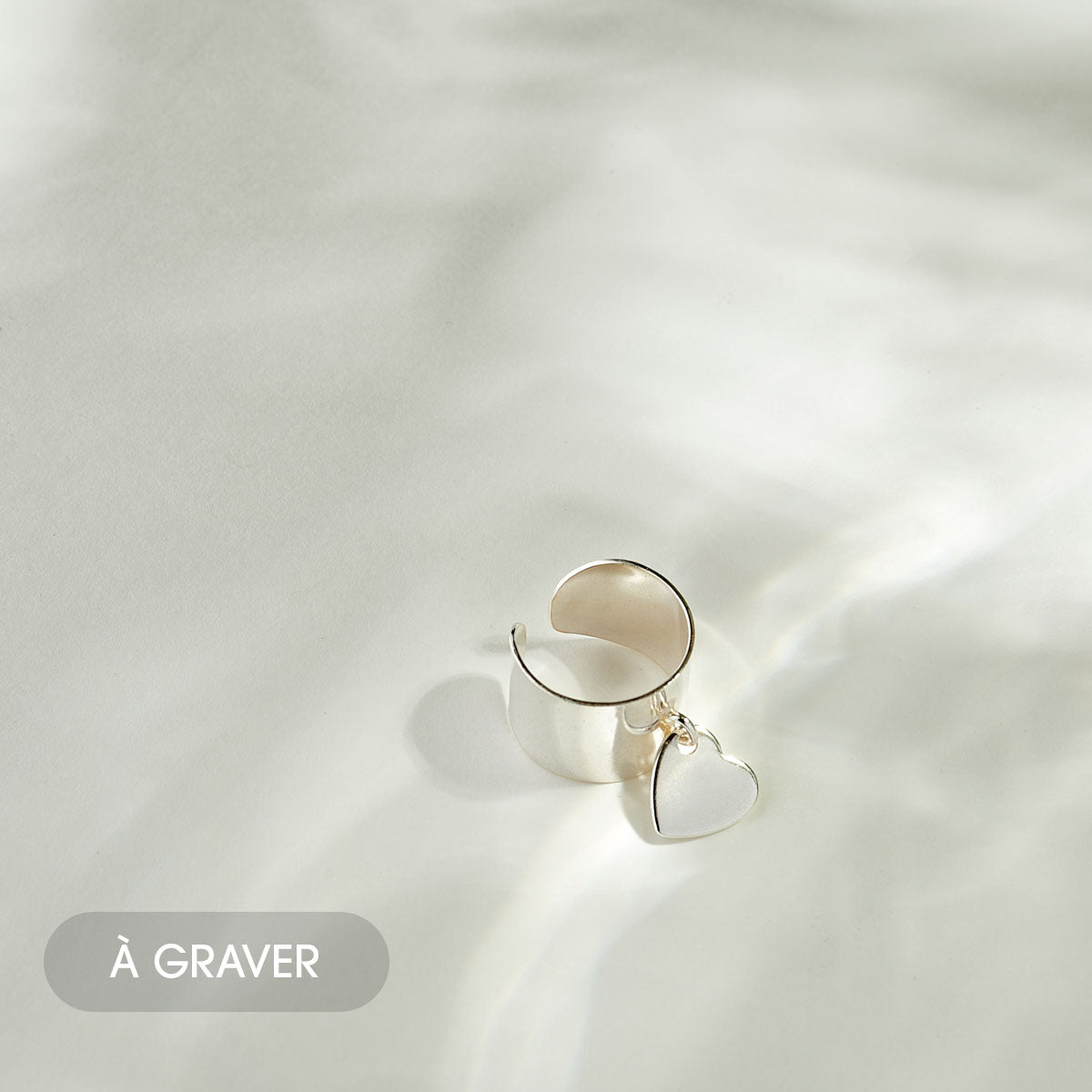 Bague Coeur "Perle" argent