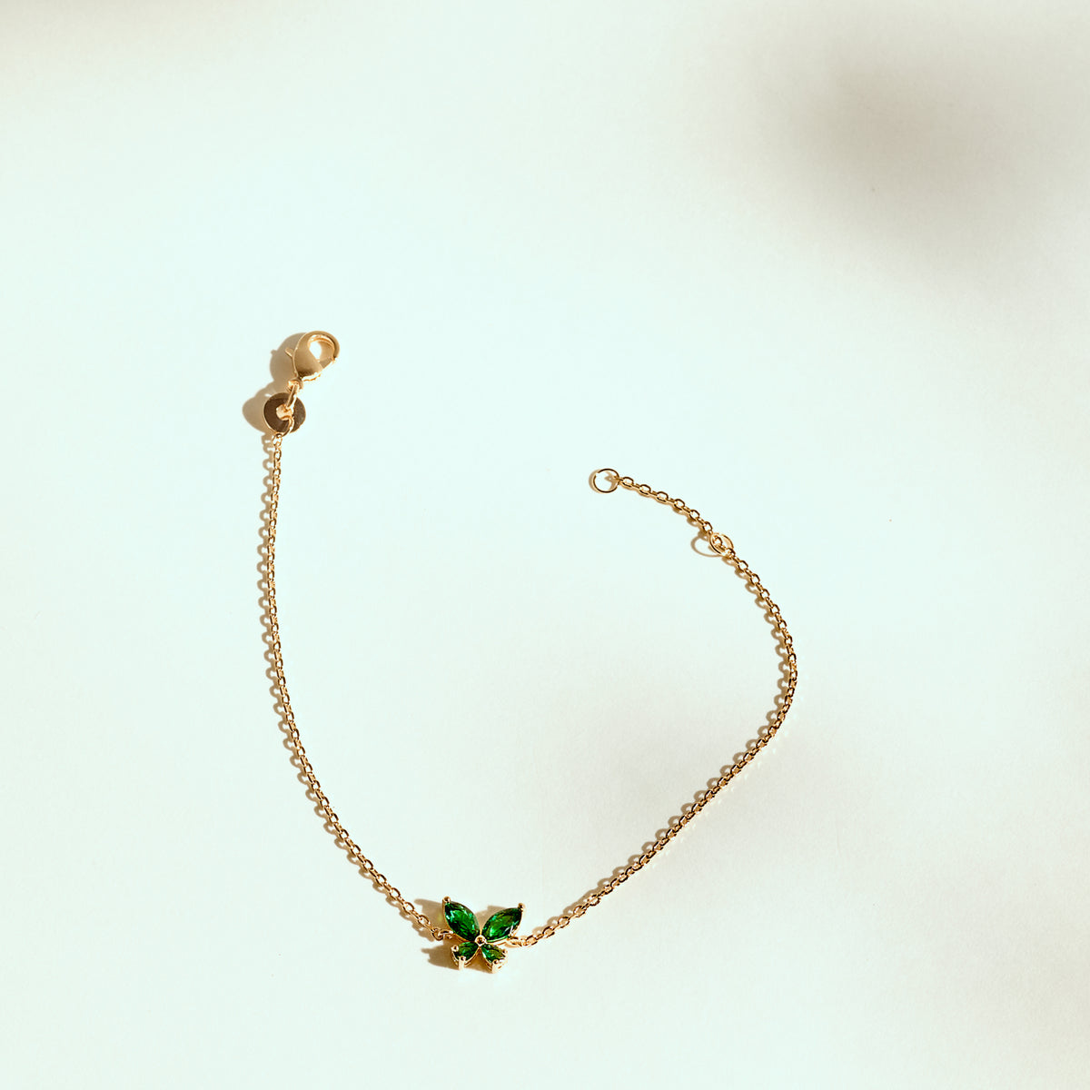 bracelet emeraude oZ plaqué or