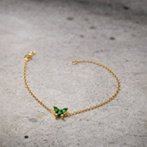 bracelet emeraude oZ plaqué or