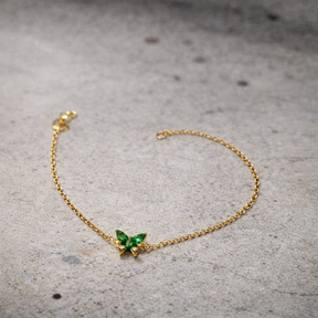 bracelet emeraude oZ plaqué or