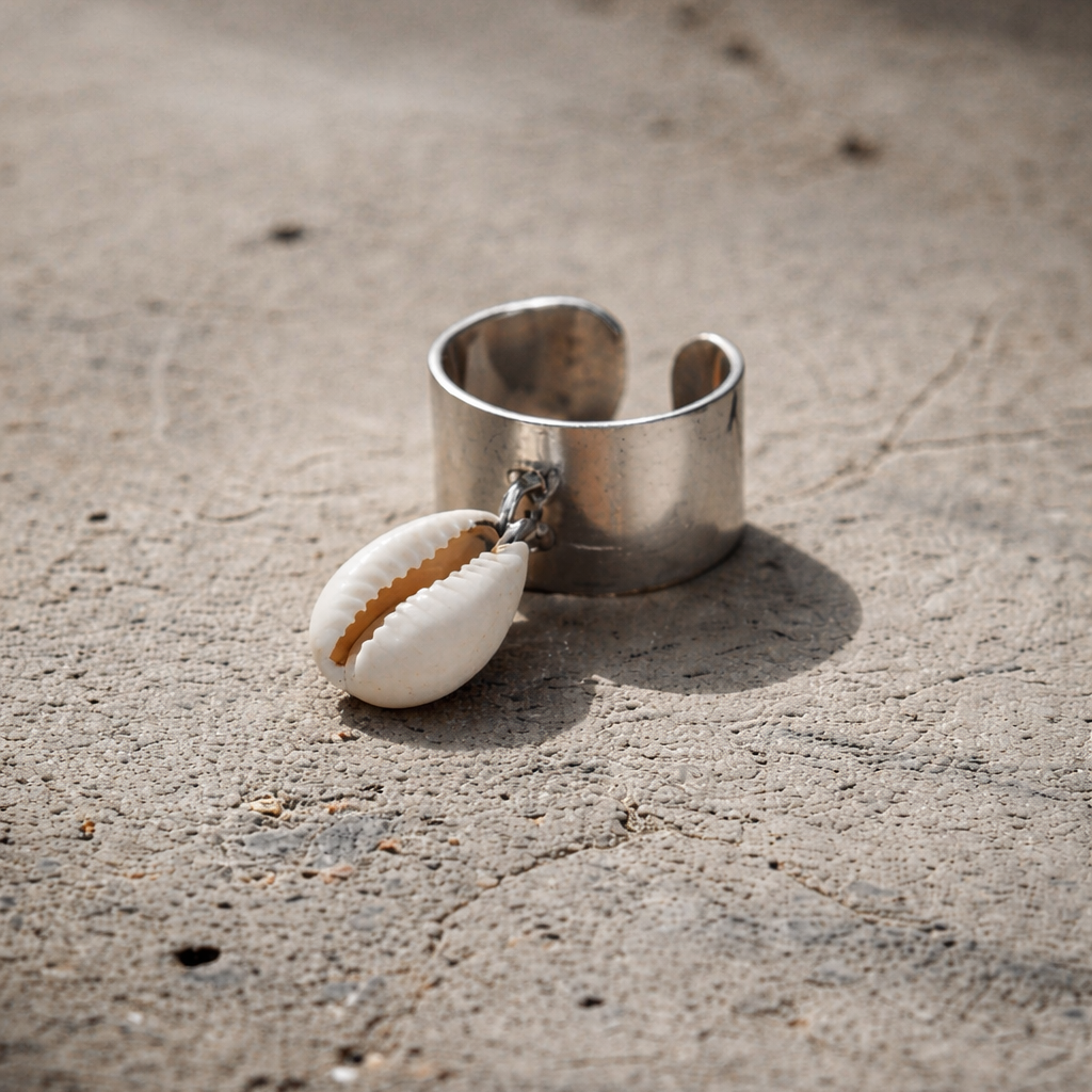 Bague Silver ring cauri argent