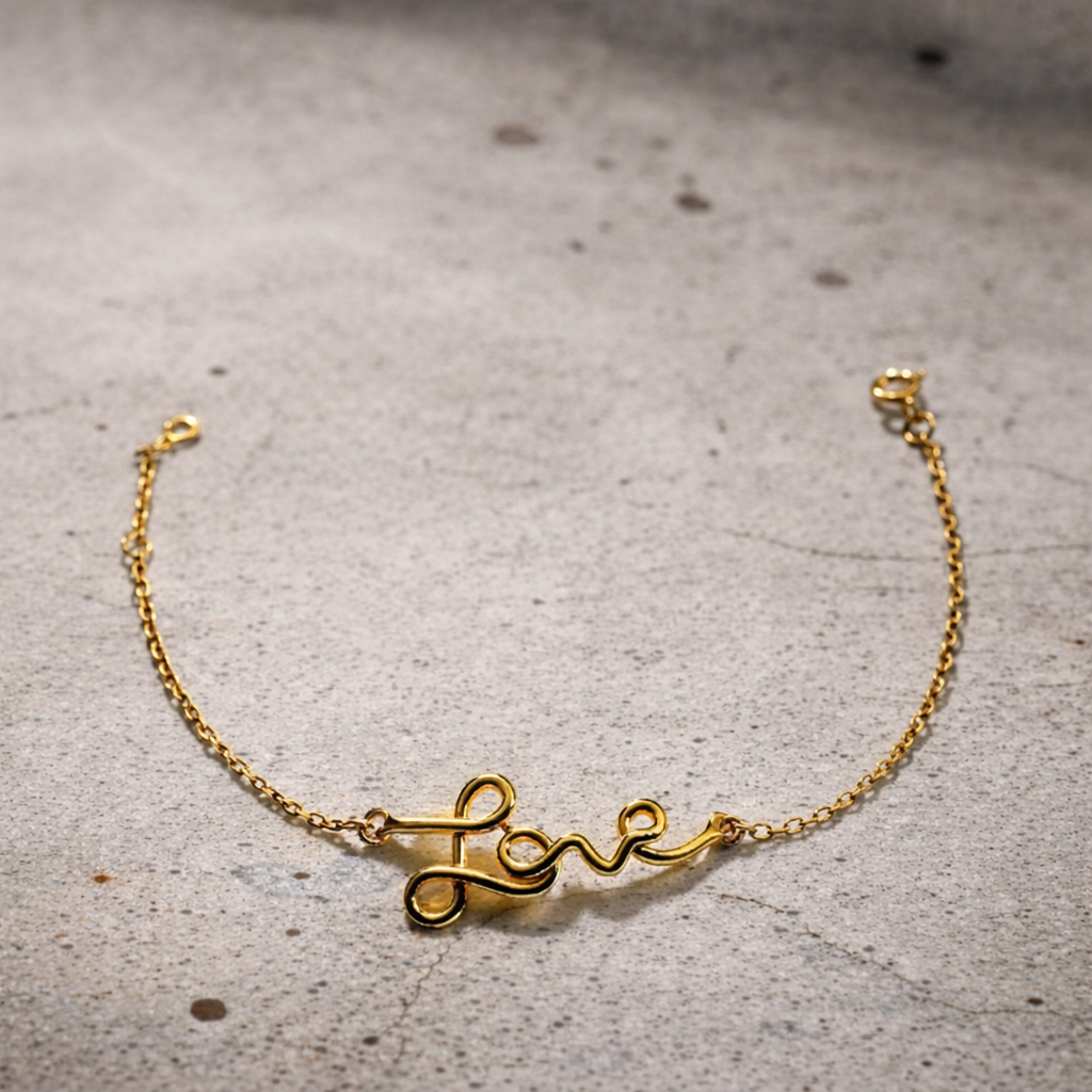 Bracelet Love plaque or