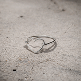 Bague Coeur "Perle" rigide Argent