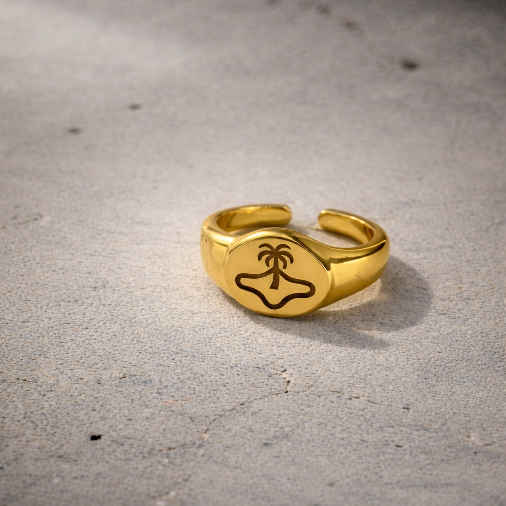 Bague palmier plaqué or