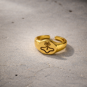 Bague palmier plaqué or