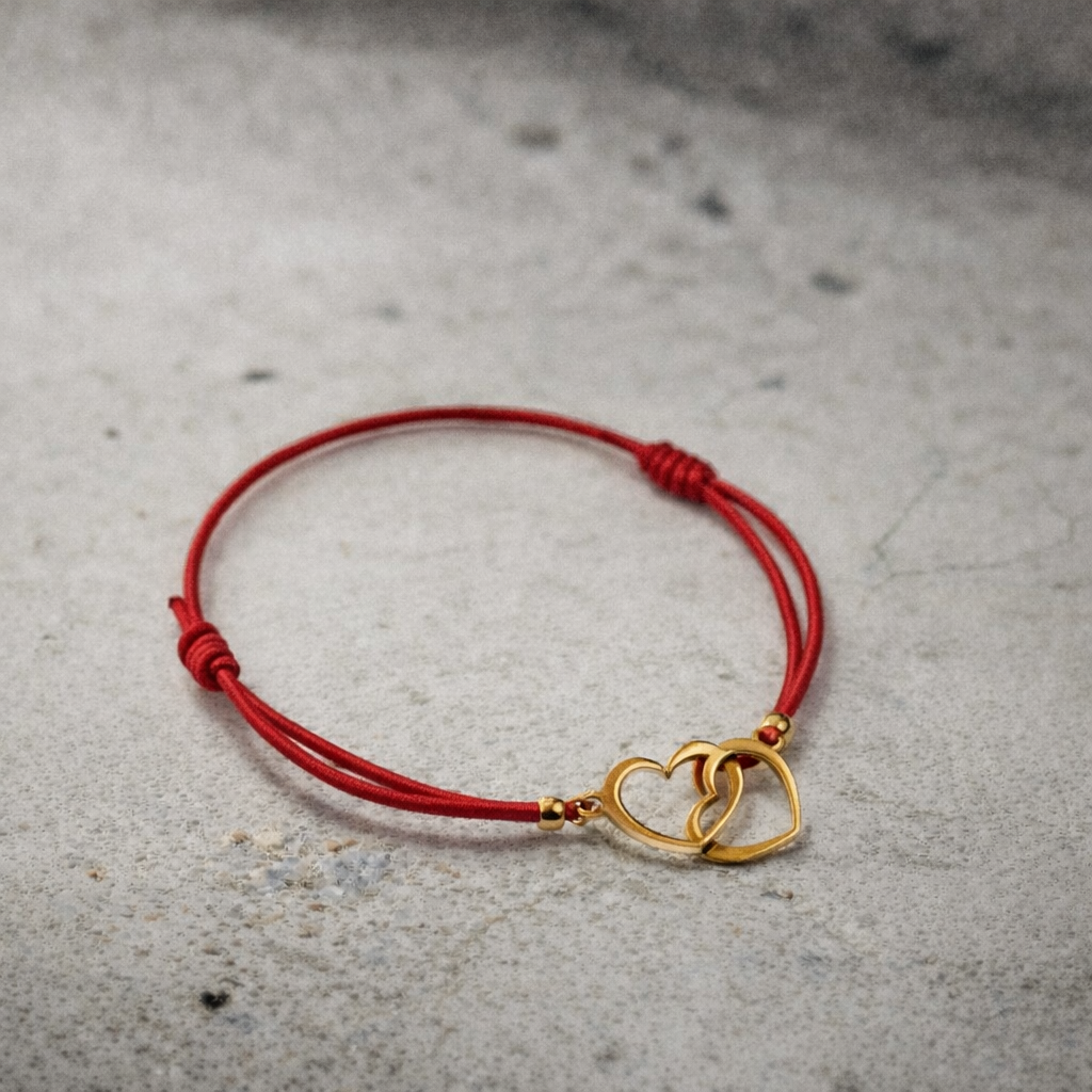 Bracelet « Cœurs Entrelacés » rouge