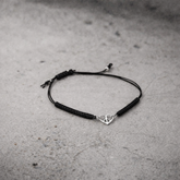 Bracelet cordon noir Peace x Les Félines argent