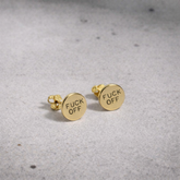 Boucle d'oreille F*ck Off plaque or