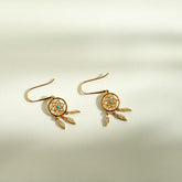 Boucles d'oreilles attrape-rêve plaqué or