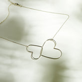 Collier Coeur "Perle Entrelacé" Argent - LES FÉLINES PARIS