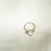 Bague Coeur « Perle Torsadé » argent - LES FÉLINES PARIS