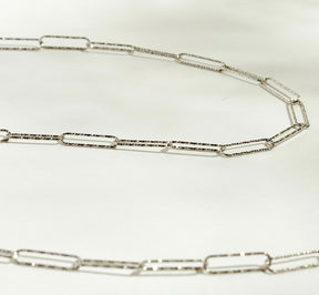 Collier « trombone » argent diamanté. - LES FÉLINES PARIS