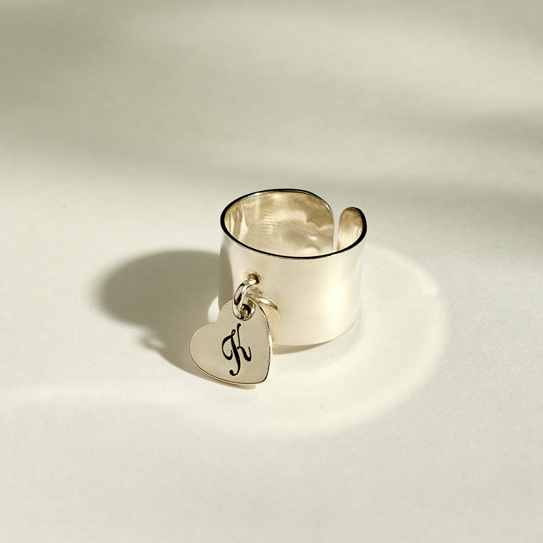 Bague Coeur "Perle" argent