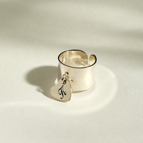Bague Coeur "Perle" argent
