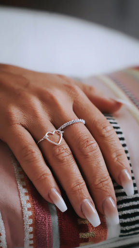 Bague Coeur « Perle Torsadé » argent - LES FÉLINES PARIS